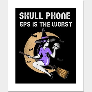 SKULL PHONE GPS LOST WITCH Posters and Art